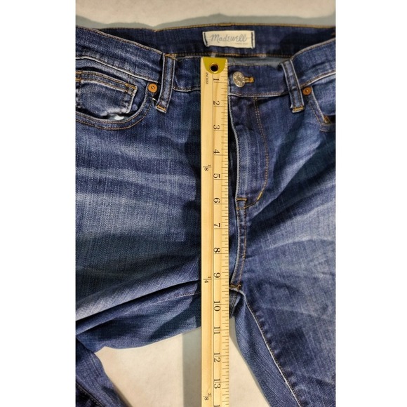 Madewell High Rise Slim Boyjean Dark Wash Denim Jeans Cropped Hem - Picture 6 of 11